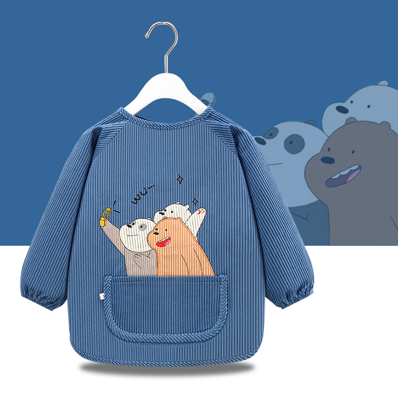 Men's and women's baby smocks, children's kindergarten eating clothes, reverse dressing, long-sleeved waterproof and anti-dirty aprons, bibs, autumn and winter
