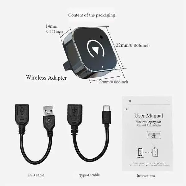 [2 в 1 адаптер беспроводного CarPlay и Android Auto BT 5.0]
