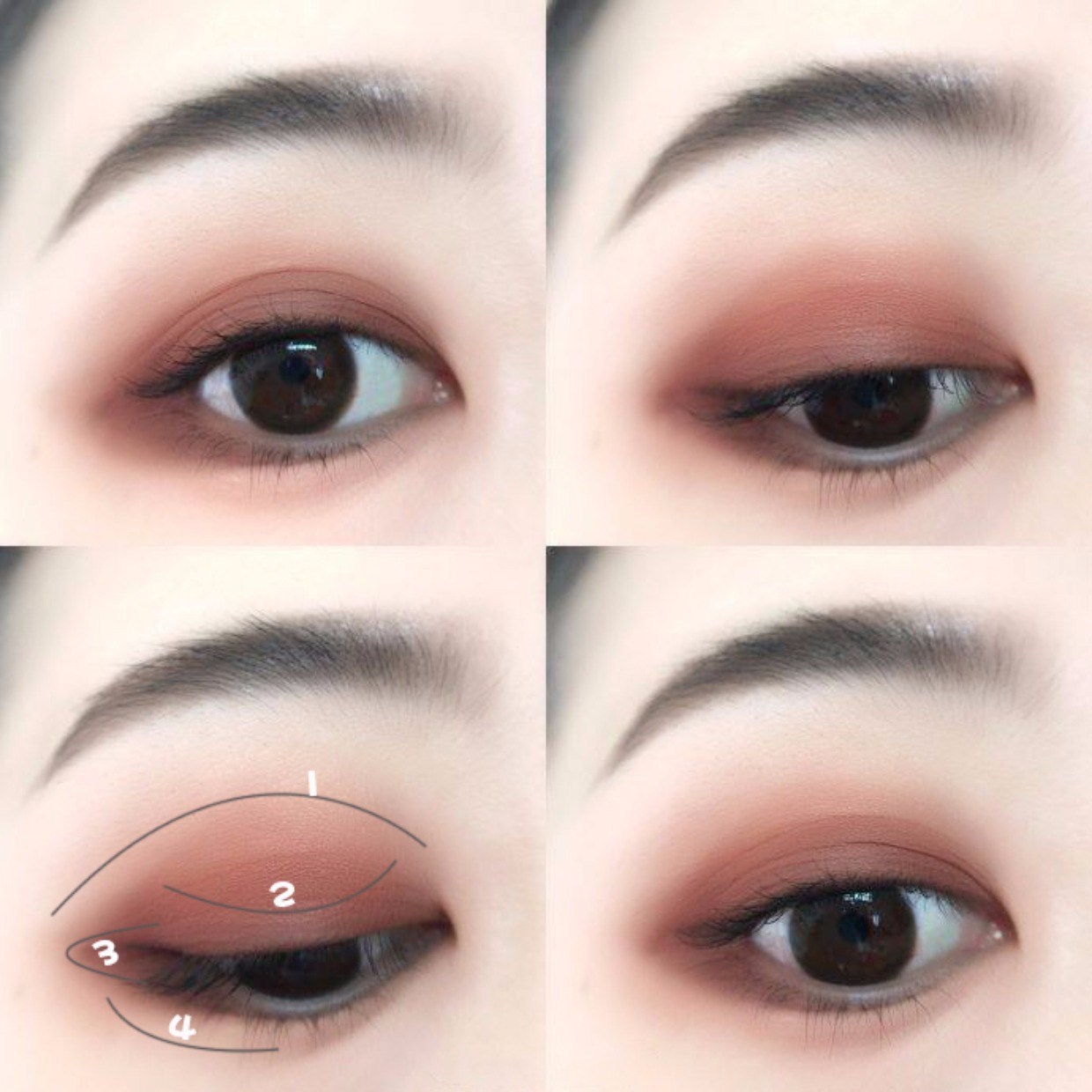 Phấn mắt màu nude trang điểm nude Hàn Quốc cho người mới bắt đầu màu đất màu nude cô gái tự nhiên sữa bóng mắt tấm chẵn lẻ phấn mắt thỏi
