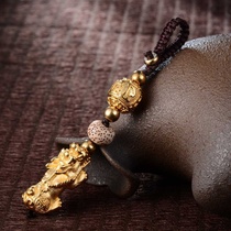 Ancient copper Pixiu keychain high-end car key pendant safe male and female creative couple pendant