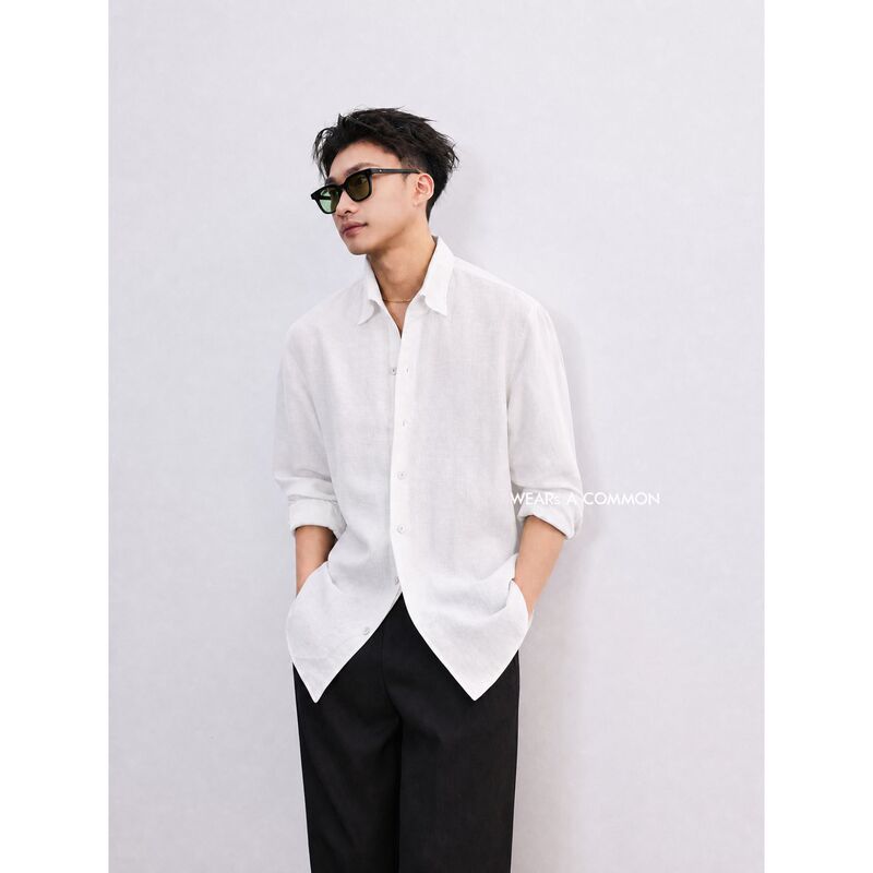 Wacwac【Italian Italian-Style Waterfall Sleeve Linen Shirt】Waterfall Sleeve Casual Linen Inverted Triangle Shirt Wacwac【Italian Italian-Style Waterfall Sleeve Linen Shirt】Waterfall Sleeve Casual Linen Inverted Triangle Shirt