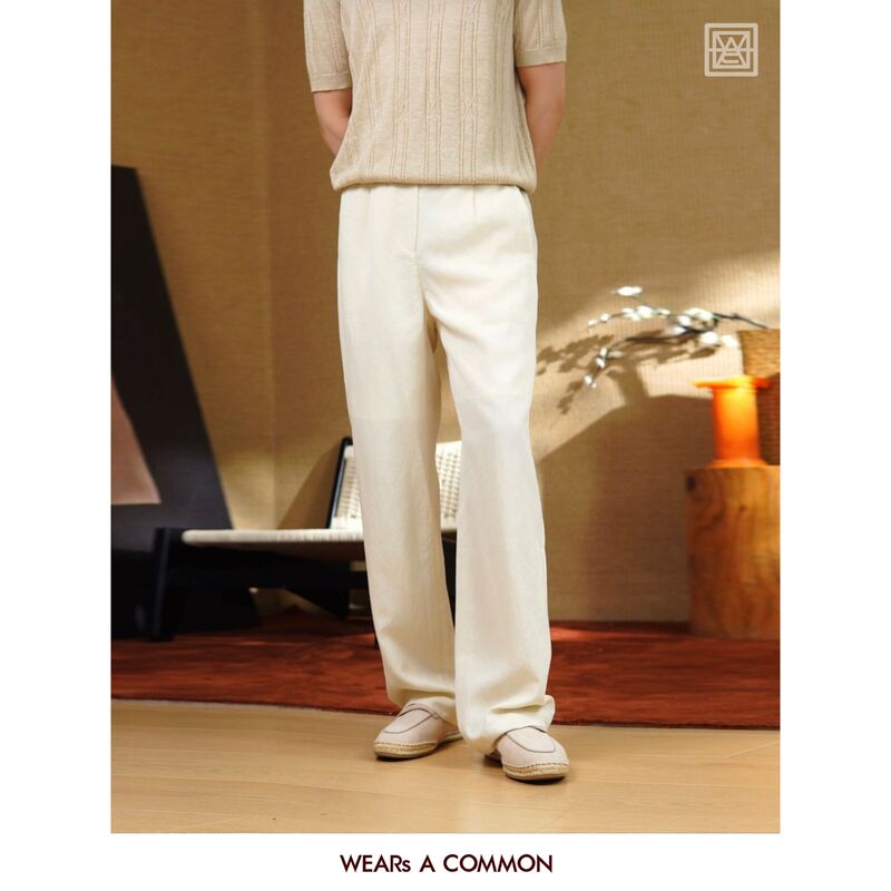 Wsac Yusanhuo Lyocell Imitation Linen Quiet Pleated Casual Long Pants Summer Cool Breathable Elastic Waist Trousers Wsac Yusanhuo Lyocell Imitation Linen Quiet Pleated Casual Long Pants Summer Cool Breathable Elastic Waist Trousers