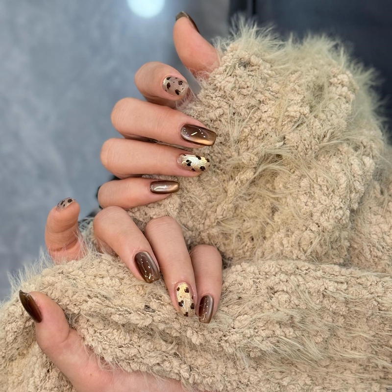 Autumn and Winter New Leopard Print Cat-Eye Handmade Wearable Nails, High-End, Whitening, Sweet and Cool, European and American Style Nail Patches Autumn and Winter New Leopard Print Cat-Eye Handmade Wearable Nails, High-End, Whitening, Sweet and Cool, European and American Style Nail Patches