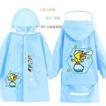 Childrens whole body primary school students mens and womens large schoolbag baby poncho thickened long waterproof kindergarten raincoat
