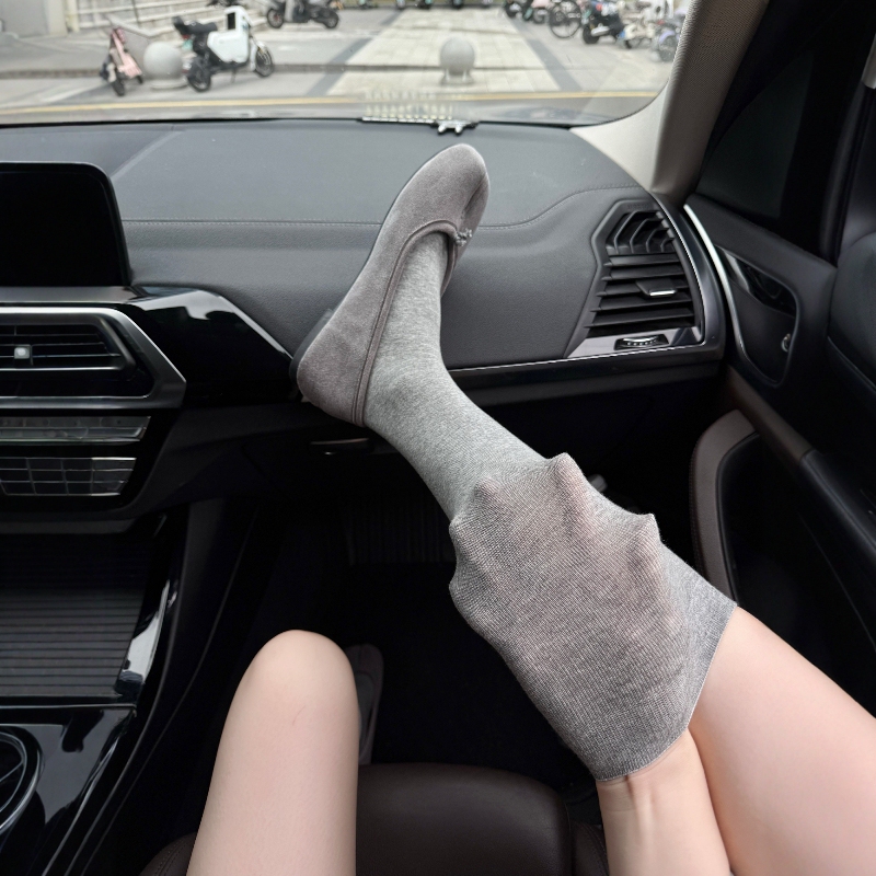 Super Stretchy Miu-Style Calf Socks! Slight Compression for a Slimming Effect Without Tightening the Legs! Early Autumn Korean-Style Slightly Sheer Slimming Long Socks