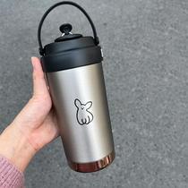 316 stainless steel ceramic liner thermos cup for male and female students office workers portable coffee cup with large capacity