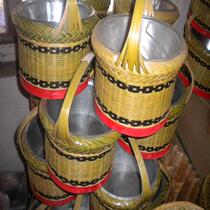 Purely hand-woven bamboo products bamboo fire cage body stove bamboo stove heating stove winter decoration