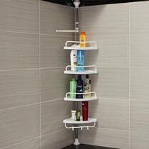 Bathroom storage rack stainless steel telescopic rod top-to-ceiling bathroom wall corner triangle storage five-layer no punching