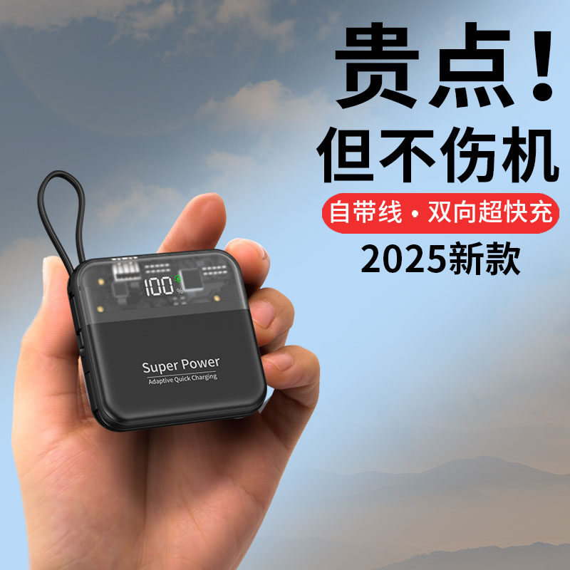 德国迷你小巧可携式大容量自带线快充20000可携带上飞机3C移动充