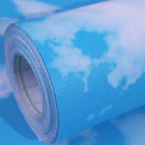 Self-adhesive waterproof wallpaper ceiling blue sky and white clouds three-dimensional wallpaper creative wall stickers childrens room 3D sticker decoration