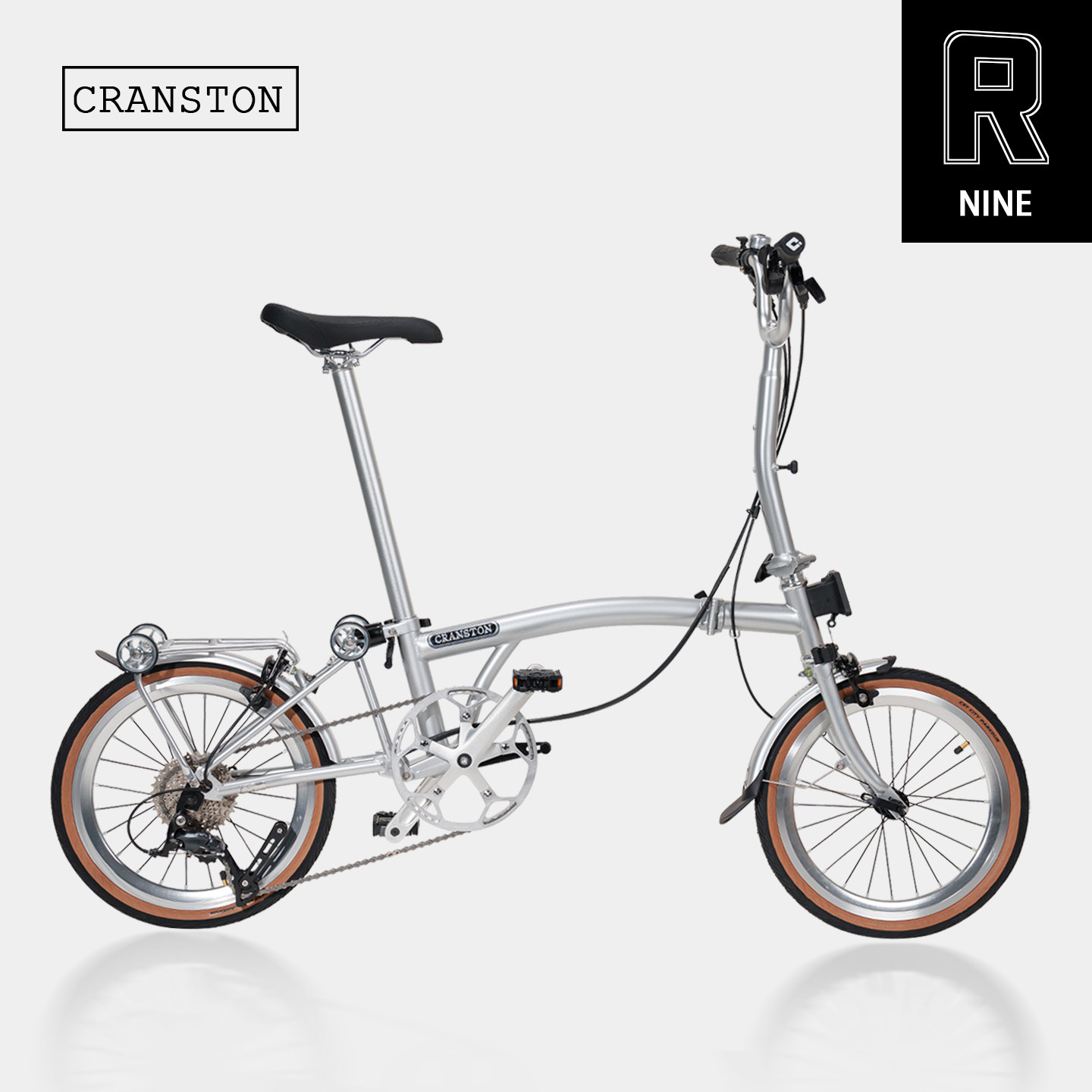 CRANSTON R9折叠自行车 16寸三重折叠脚踏车 轻便城市折叠单车 男女通用复古小布车 耐磨胎折叠运动脚踏车