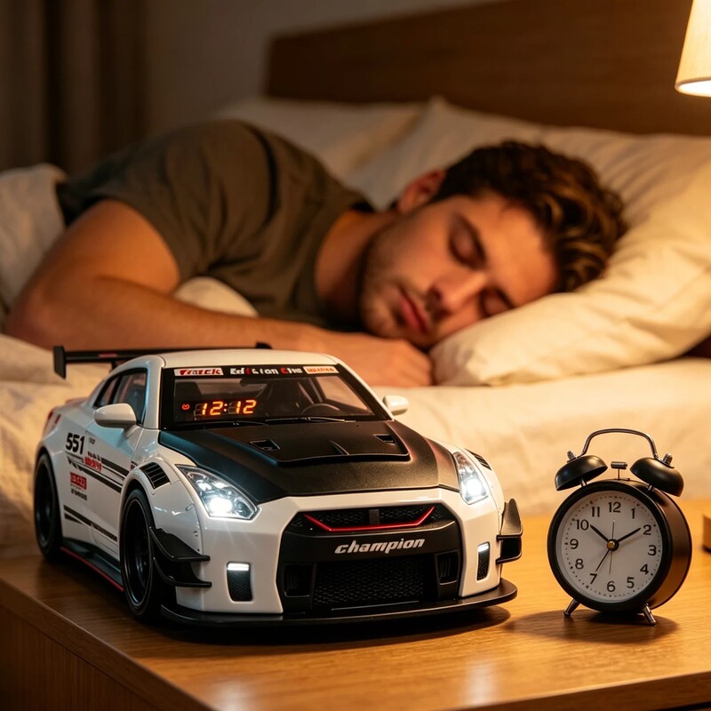 In-Stock Hyper Car Alarm Clock with Spray, Supercar Engine Sound, and Light Effects In-Stock Hyper Car Alarm Clock with Spray, Supercar Engine Sound, and Light Effects
