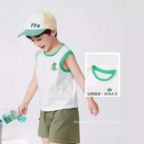 Childrens summer baby T-shirt boys short-sleeved bottoming 2024 new pure cotton printed vest