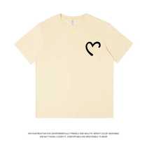 Summer simple printed cotton round neck short-sleeved T-shirts for men and women loose and versatile pullover bottoming tops for women and couples