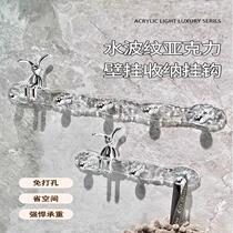 Bathroom towel rack without punching wall hanging storage bathroom bathroom light luxury sticky hook hook hanging rack towel bar