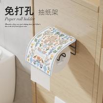 French fresh bathroom roll paper holder roll paper box punch-free tissue box paper holder toilet toilet wall-mounted