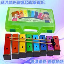 Orff eight tone small carillon music teaching aids percussion instrument childrens colorful 8 tone sound brick aluminum plate sound block