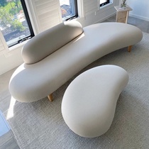 Nordic extremely simple and personalized curved internet celebrity modern cream style special-shaped sofa for small apartment in living room