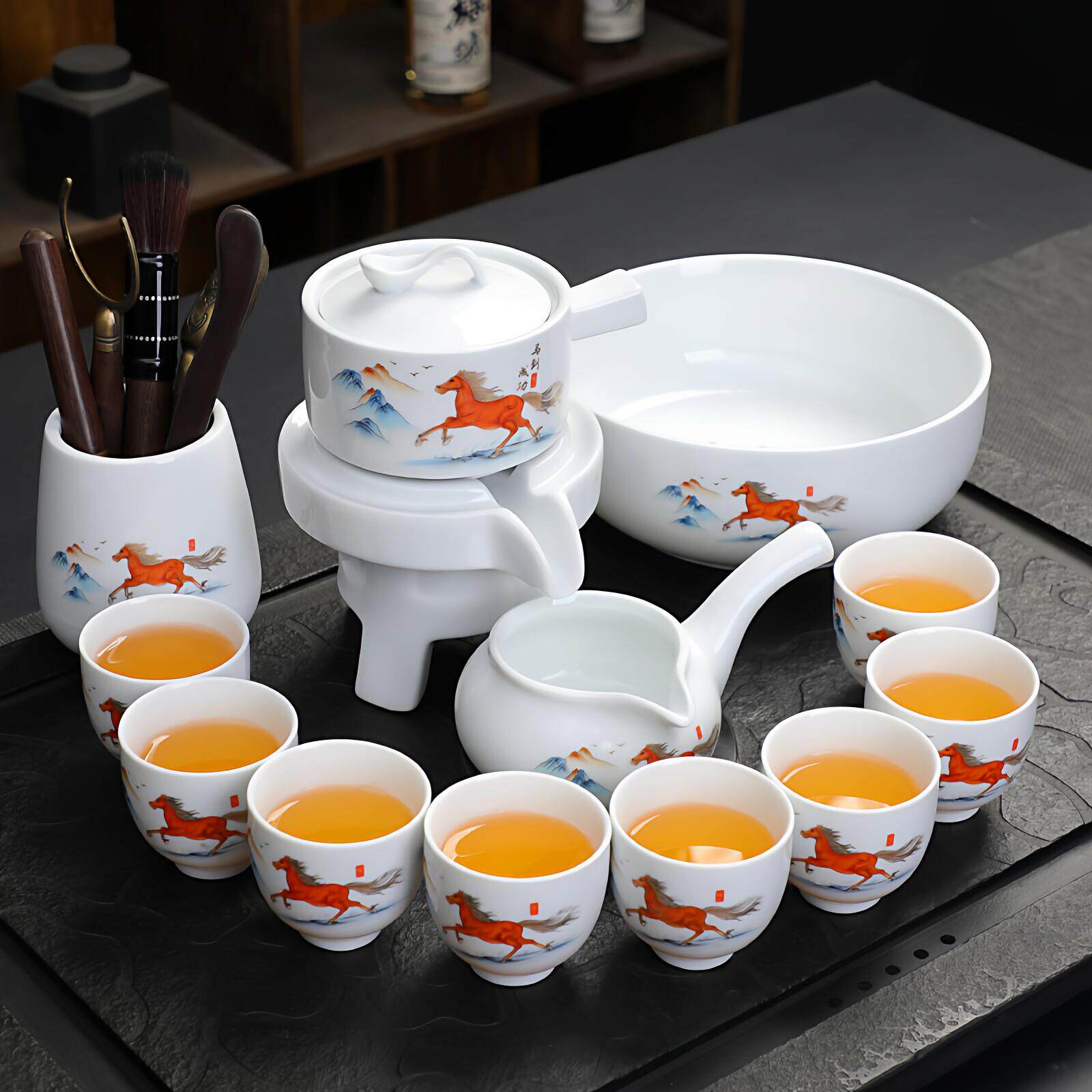 Lazy automatic tea set creative instant success teapot set household ceramic kung fu tea set teapot anti-scalding hands