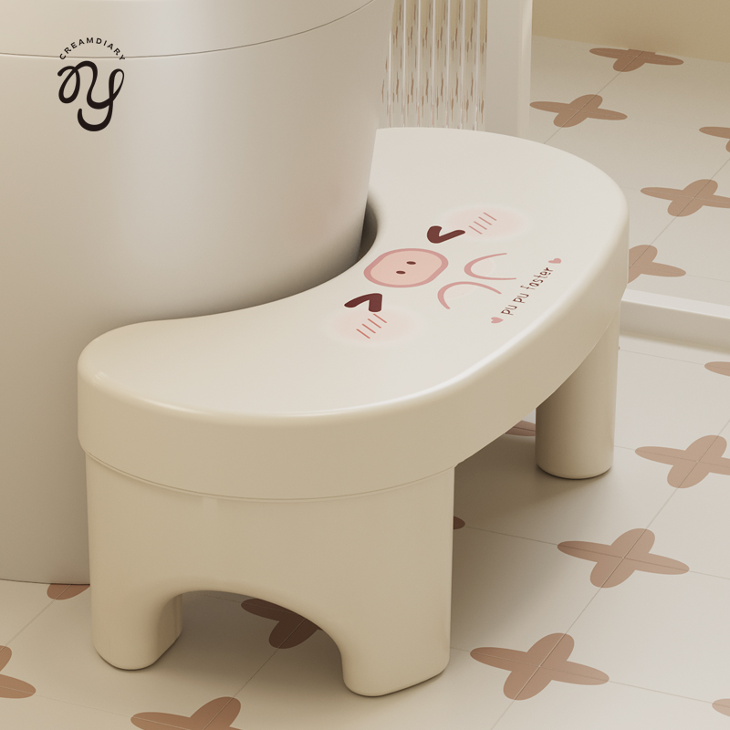 クリームダイアリートイレトイレフットスツールプラスチック厚手モダンシンプルバスルームトイレフットスツール大人頑丈