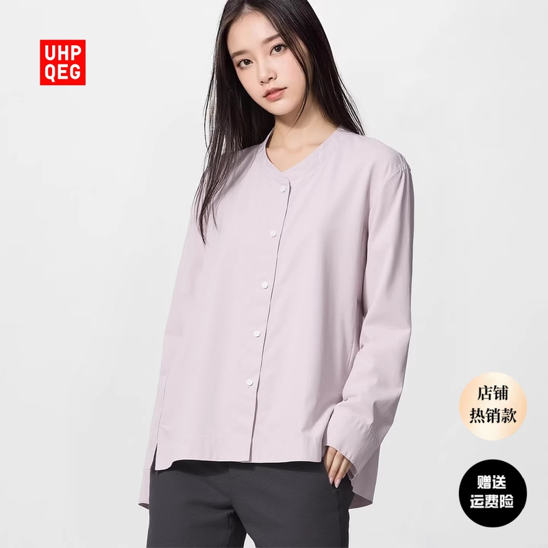 Women's Jacket-Style Shirt/Long-Sleeved Shirt Casual Button-Up Stand Collar Loose Solid Color Y487181 Women's Jacket-Style Shirt/Long-Sleeved Shirt Casual Button-Up Stand Collar Loose Solid Color Y487181