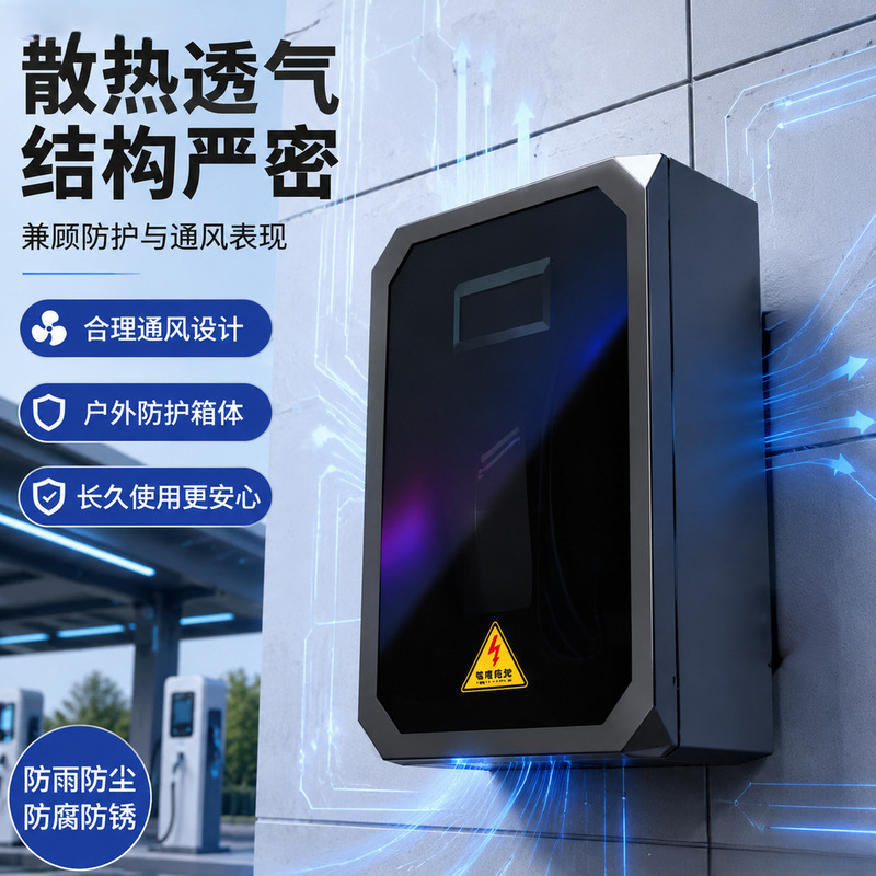 Special Wall-Mounted Electrical Box for New Energy Vehicle Charging Pile Protection, Outdoor Rainproof Column Integrated Thickened Protective Box