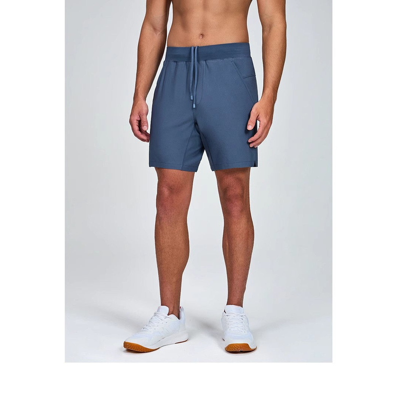 European and American Style Yoga Alternative Solid Color Breathable Quick-Drying Men's Sports Shorts with Widened Waistband, Non-Constricting Waist, Drawstring Adjustment