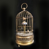 European Western Bird Cage Ancient Clock Old-fashioned Retro Winding Mechanical Clock Home Creative Living Room Pendulum Clock Two Birds