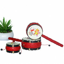 High-quality Fuwa leather drum and rattle post-80s nostalgic tourist crafts attractions hot-selling street stall toys