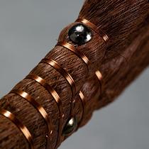 Brush dust removal handmade mini keyboard portable Dragon Boat Festival small creative broom pendant brown hair compact keychain