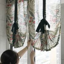 American Nordic style kitchen pull-up curtains door curtains partition curtains balcony bathroom tie curtains Roman curtains