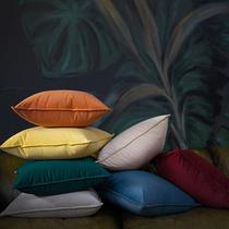 Nordic ins solid color velvet pillow velvet light luxury style pillow case living room sofa yellow cushion removable and washable