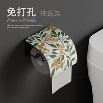 Elegant American floral bathroom roll paper holder roll paper box punch-free tissue box paper holder toilet toilet wall