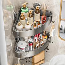 Bathroom triangle shelf bathroom suction cup punch-free wall-mounted corner toilet washbasin shower room storage