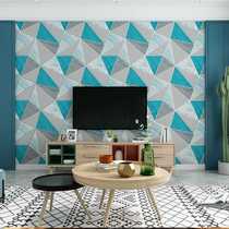 Nordic modern minimalist 3D geometric polygonal pattern buckskin wallpaper living room TV background wall wallpaper