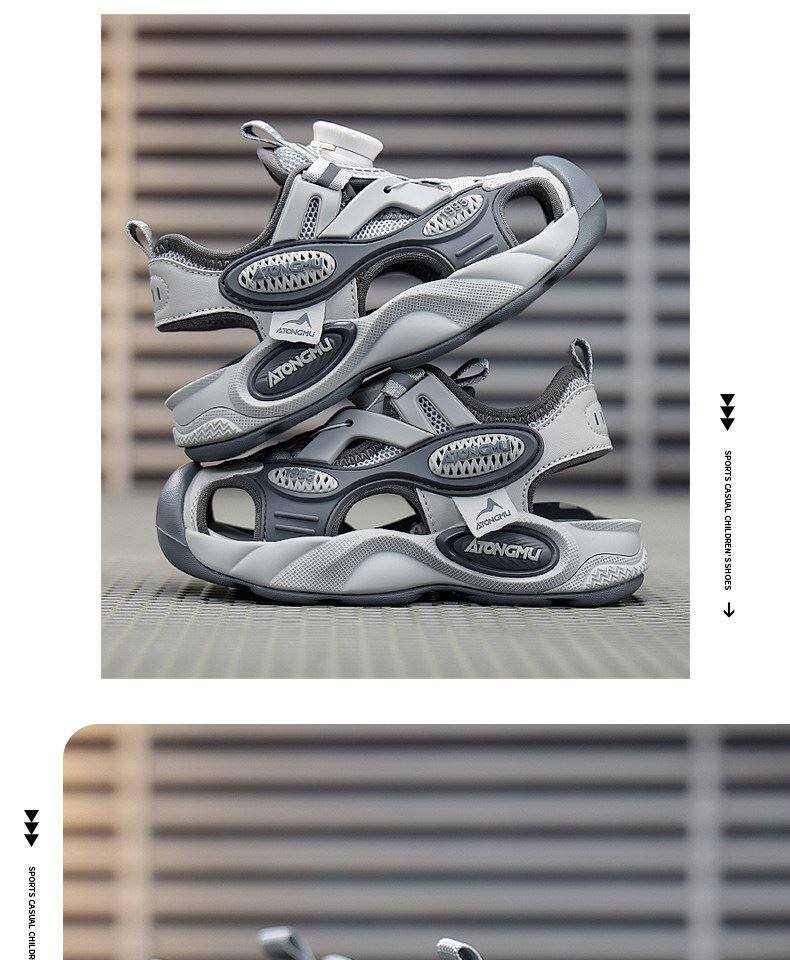 Children's Sandals for Boys 2026 Summer New Style Boys' Soft-Soled Non-Slip Wading Beach Shoes for Older Kidsren with Mesh Surface Sandals — 17