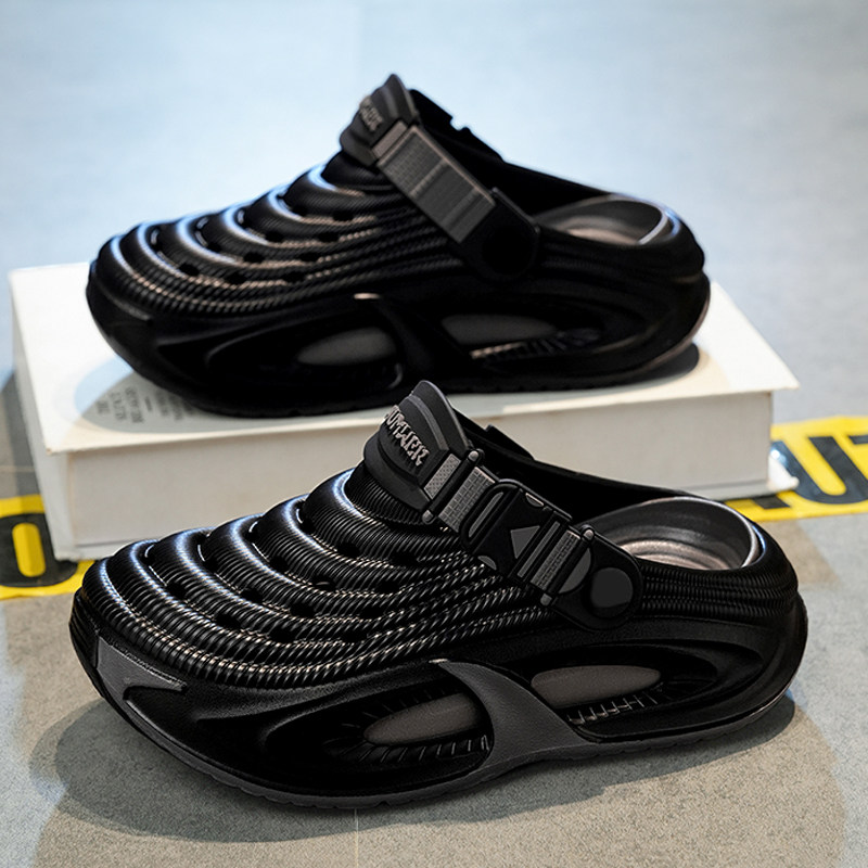 Children's Croc Shoes Boys' Two-Way Sandals 2026 New Summer Soft Sole Non-Slip Beach Slippers for Boys and Older Kids — 4
