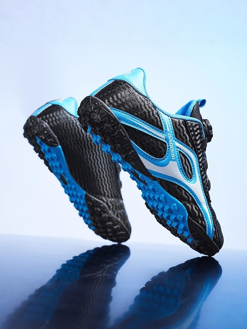 Children's Football Shoes for Boys, Ag Long Spikes, Tf Broken Spikes, Training Sneakers, Elementary School Students' Rotating Buckle Competition Shoes for Boys