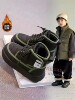 Boys' Snow Boots 2025 New Winter Children's Fleece-Lined Warm Non-Slip Cotton Shoes Thickened Cotton Boots for Older Children Winter Boots