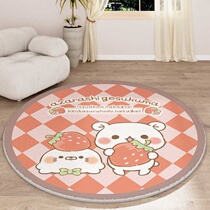 Cartoon round imitation cashmere carpet bedroom living room childrens room crawling carpet fully covered bedroom rocking chair bedside blanket