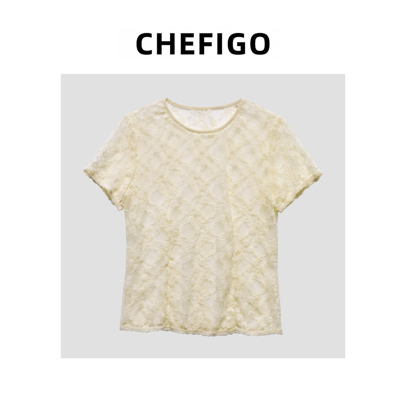 【Che Figo】Ultra-Thin Mesh Lace Shirt 【Che Figo】Ultra-Thin Mesh Lace Shirt