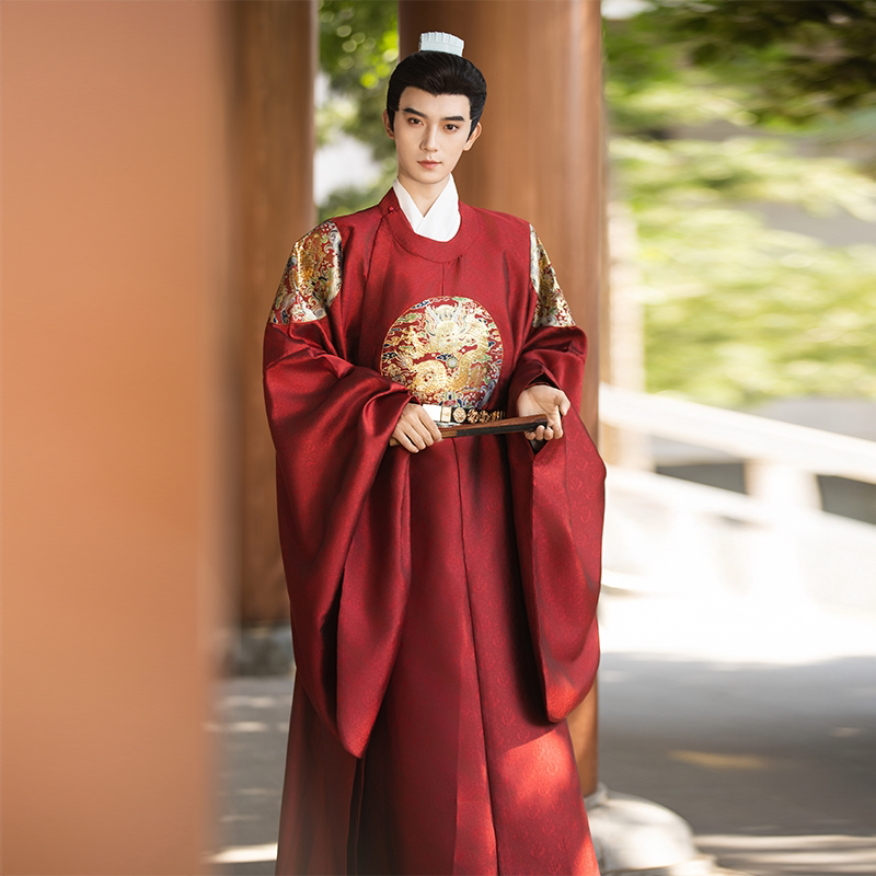 汉服男款圆领袍青少年古装织金官袍|男生古风婚服推荐|高端长袍种草-汉服-淘宝好物网