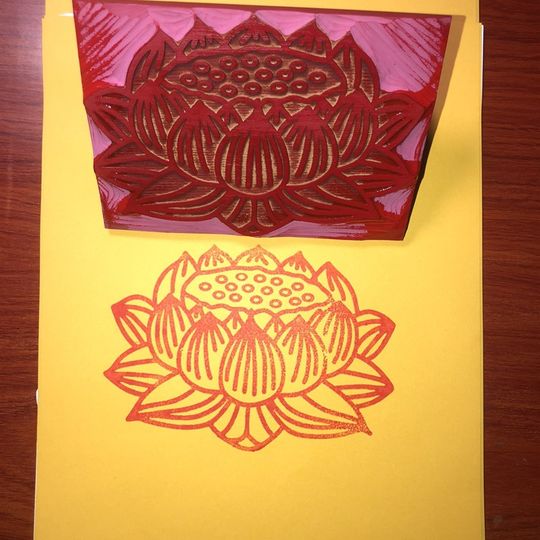 Lotus print, extra large red glue material, used on dipping station, can be customized