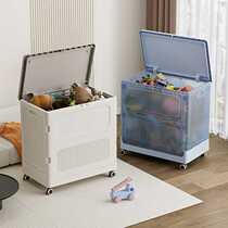 Thickened household wheeled storage box plastic baby clothes storage box living room snack and childrens toy storage box