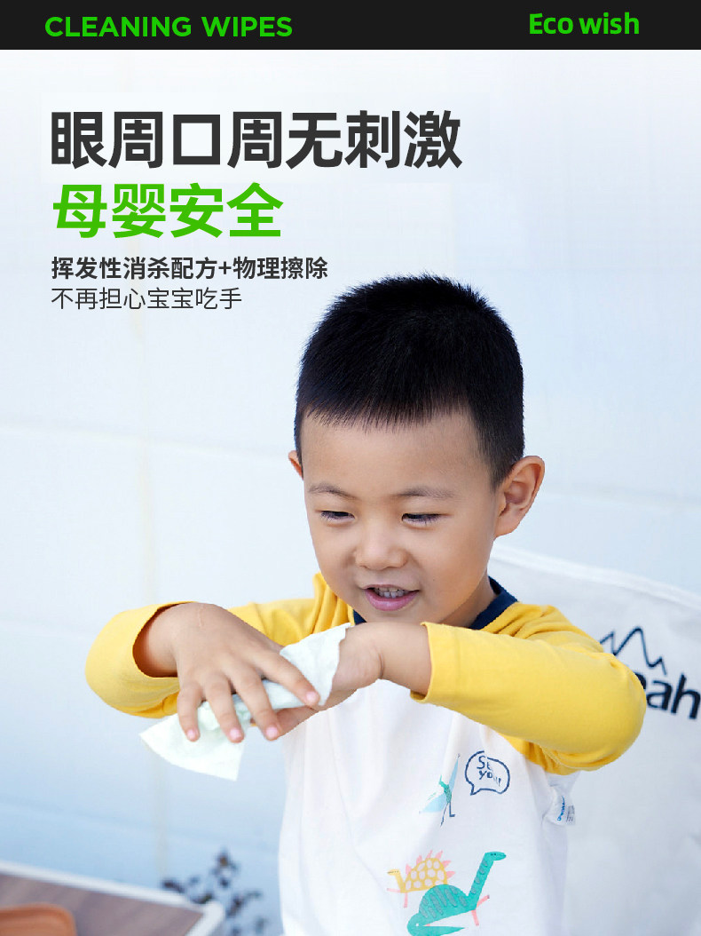 [Influenza a and B H3N2]Ecowish Virus Removal Wipes 6 Sheets/Pack Portable Alcohol-Free Influenza a and B Disinfection