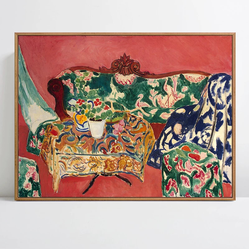 Matisse Red Indoor Still Life Flower Decorative Painting, Fauvism Style Living Room Wall Art, Background Wall Oil Painting, Frameless Painting Matisse Red Indoor Still Life Flower Decorative Painting, Fauvism Style Living Room Wall Art, Background Wall Oil Painting, Frameless Painting