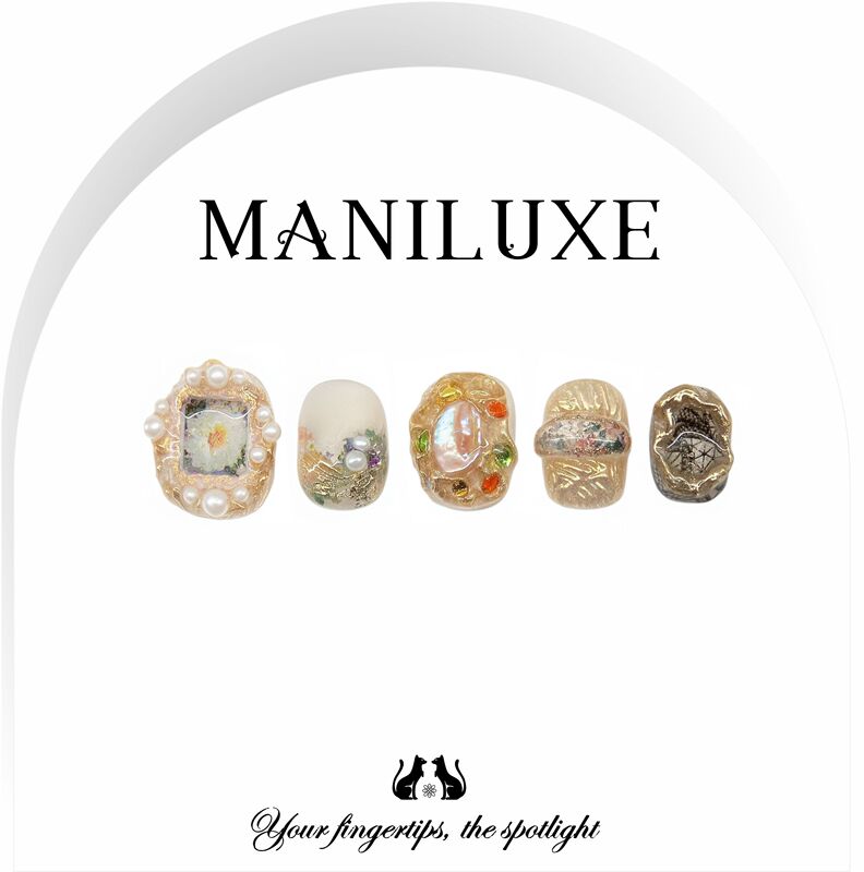 Maniluxe【Gasna Memories】Original Retro Rococo Palace Style 2026 New Handmade Wearable Nails