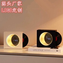 Retro vinyl record player Bluetooth speaker music Bluetooth speaker USB charging moon clock starry sky light gift