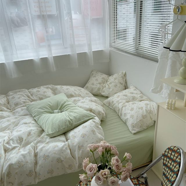 Li Meng Chunshui Jiancha Pure Cotton Small Floral Four-Piece Set of Cotton Bed Sheets Bedding