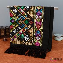 Traditional Guangxi Zhuang brocade wall hanging with rattan wrapped around tree pure handmade folk crafts special gift for foreigners gift box